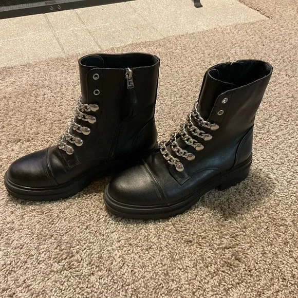 Circus by Sam Edelman Black Combat Boots 6.5M - Picture 6 of 7
